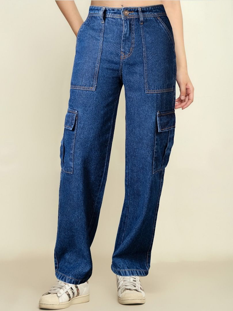 Authenzaa Women Jeans WDJRE014 Dark Blue 