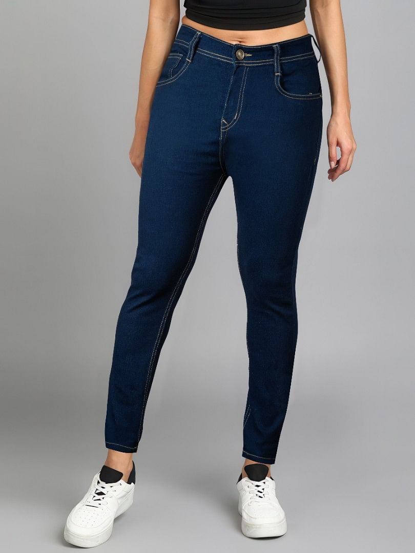 Authenzaa Women Jeans WDJRE012 Dark Blue 