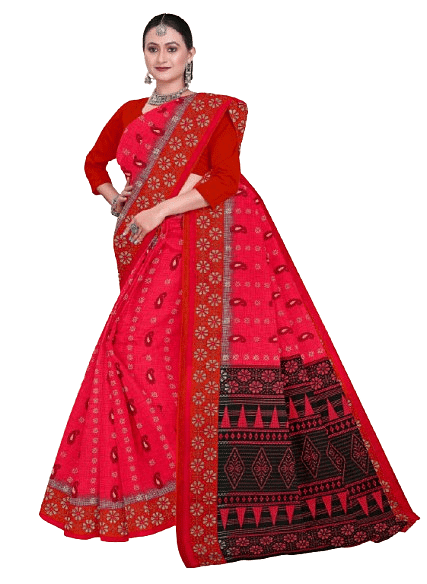 Authenzaa Women Saree JMDCS074 Red 
