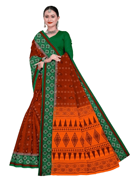 Authenzaa Women Saree JMDCS074 Dark Red