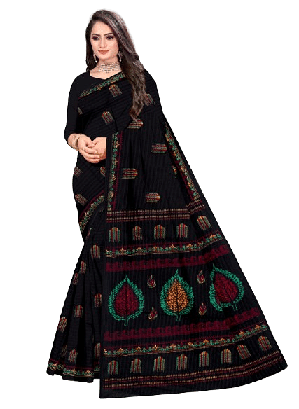 Authenzaa Women Saree JMDCS075 Black 1 
