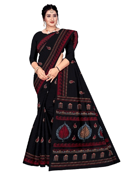 Authenzaa Women Saree JMDCS075 Black 3 