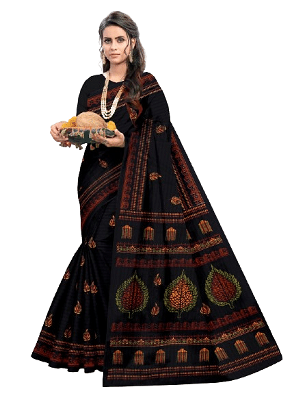 Authenzaa Women Saree JMDCS075 Black 4 