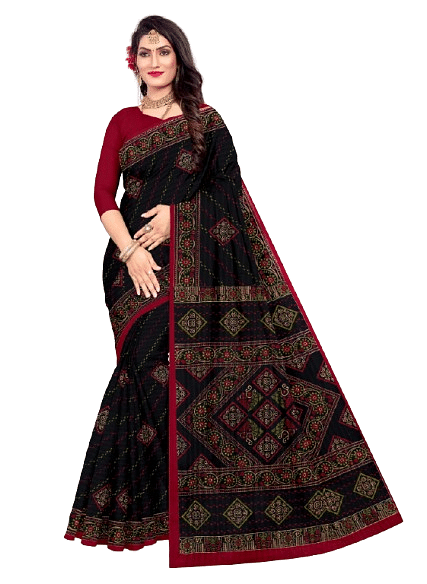 Authenzaa Women Saree JMDCS075 Black 5 
