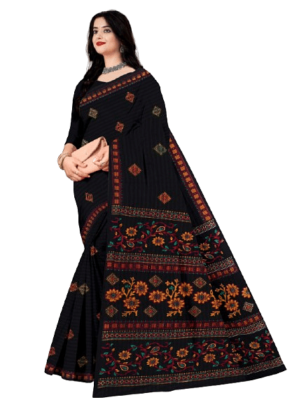 Authenzaa Women Saree JMDCS075 Black 6 