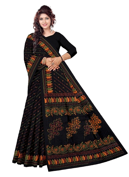 Authenzaa Women Saree JMDCS075 Black 8 