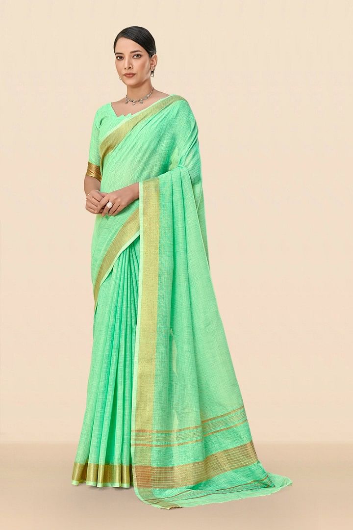 Authenzaa Women Saree YIWS031 Green