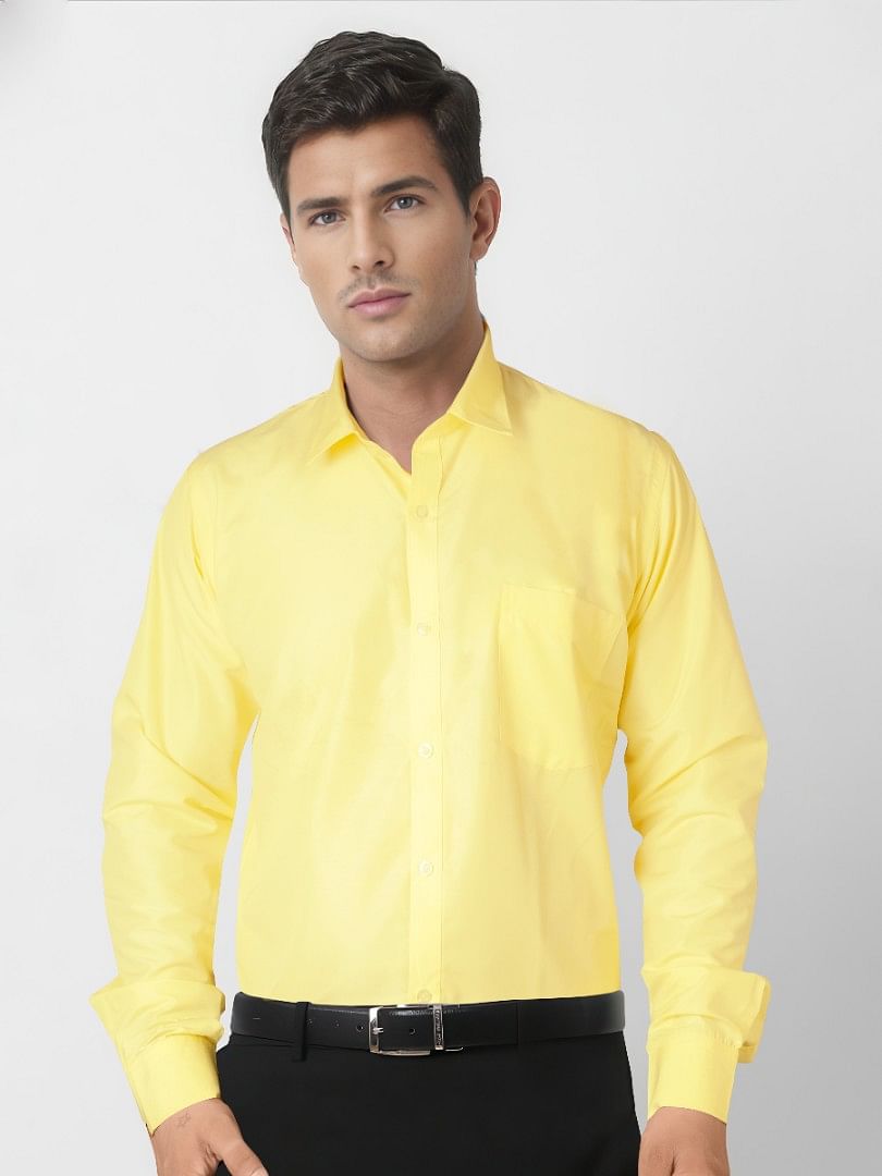 Authenzaa Men Formal Shirt ESFS005 Lemon 