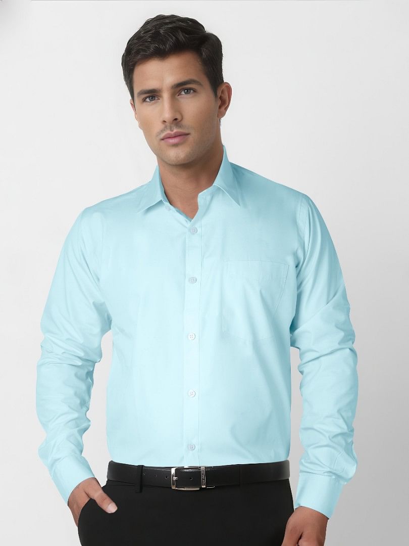 Authenzaa Men Formal Shirt ESFS009 Ice Blue