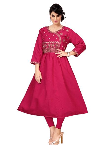 Authenzaa Women Kurti SMCKT115 Dark Pink