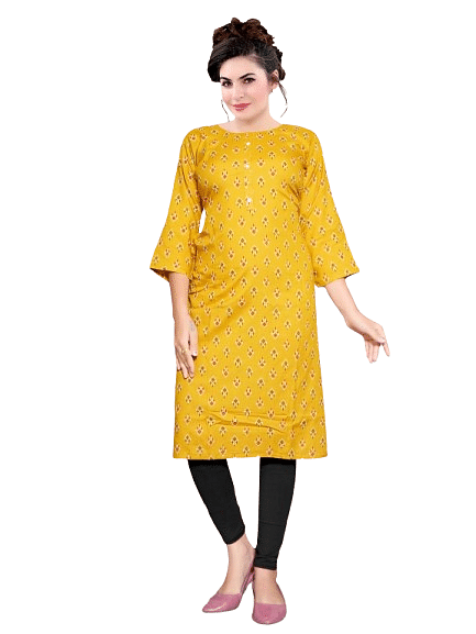 Authenzaa Women Kurti RFKT014 Musturd