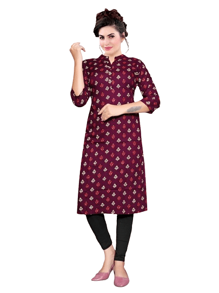 Authenzaa Women Kurti RFKT026 Wine