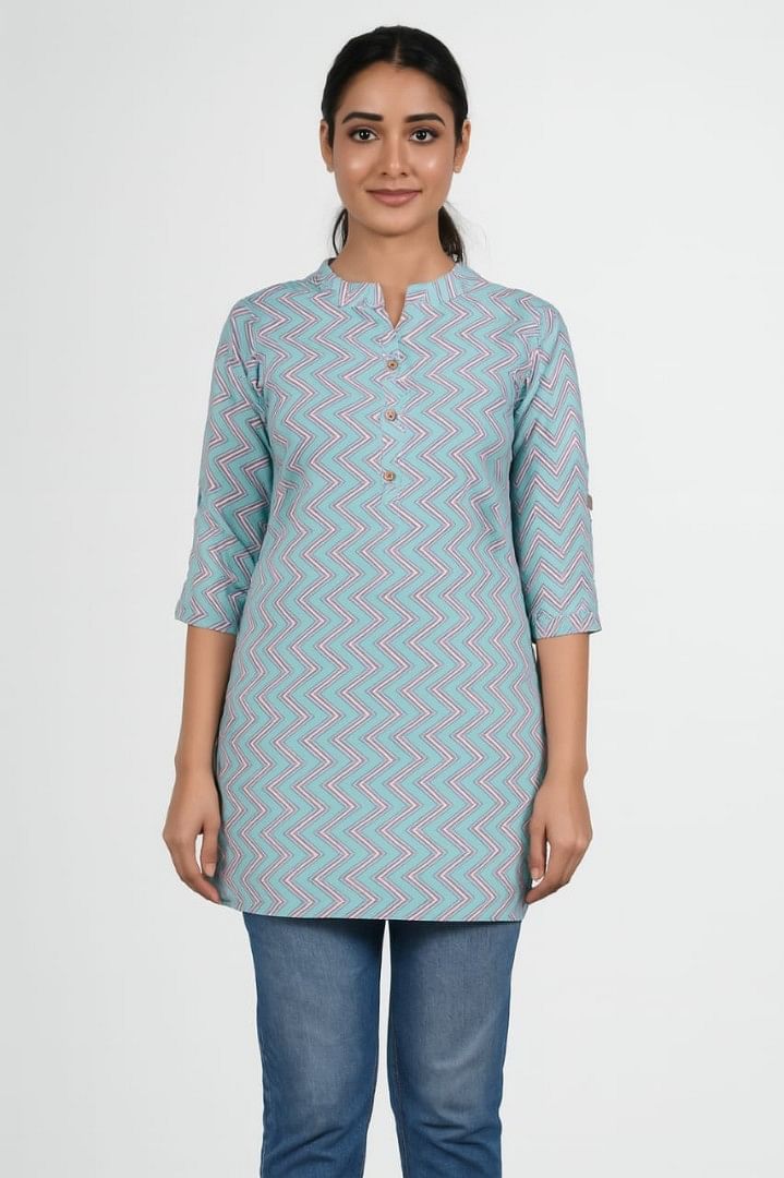 Authenzaa Women Short Kurti SFBKT036 Multi 