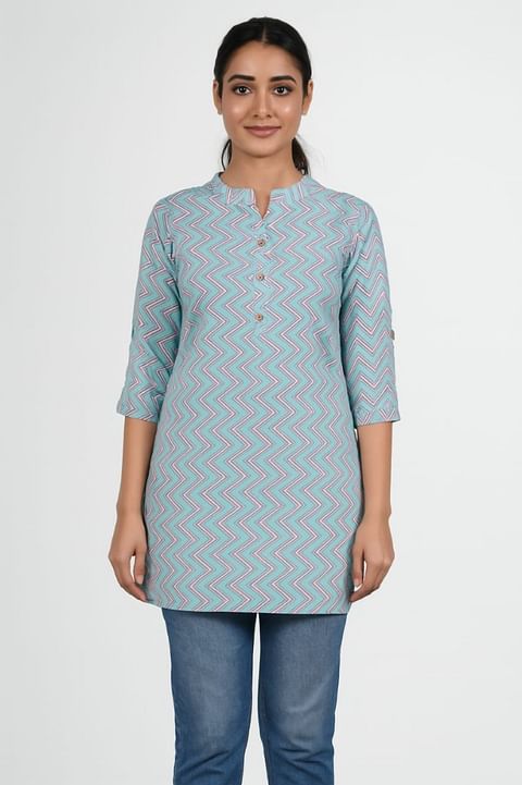 Authenzaa Women Short Kurti SFBKT036 Multi 