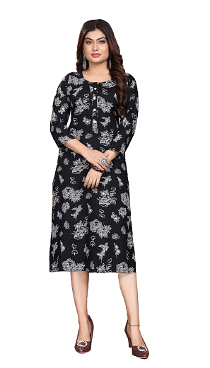 Authenzaa Women Kurti SFBKT052 Black 