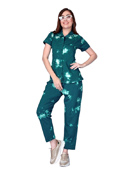 Authenzaa Women 2PC Nighty AC2N100 Green