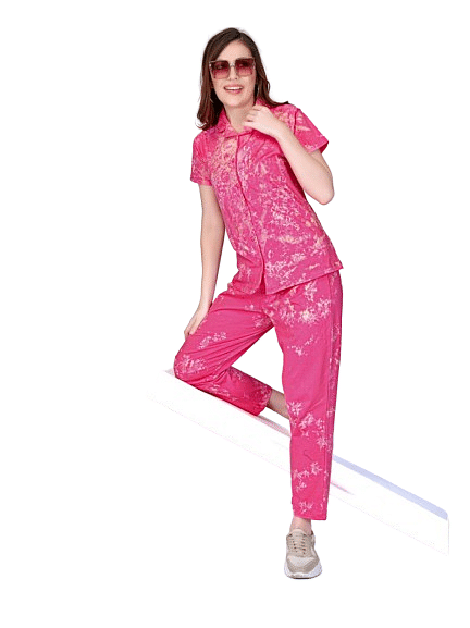 Authenzaa Women 2PC Nighty AC2N101 PInk