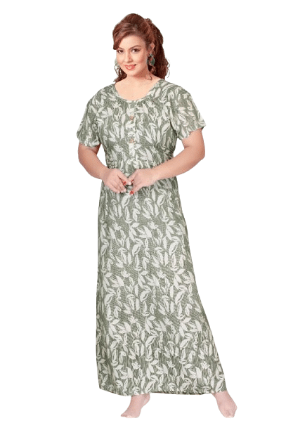 Authenzaa Women Nighty SMWN043 Olive