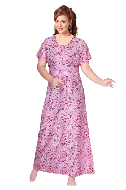 Authenzaa Women Nighty SMWN043 Pink