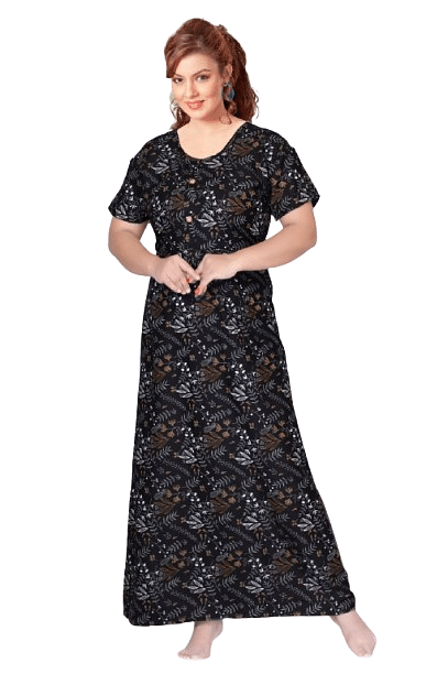 Authenzaa Women Nighty SMWN043 Black