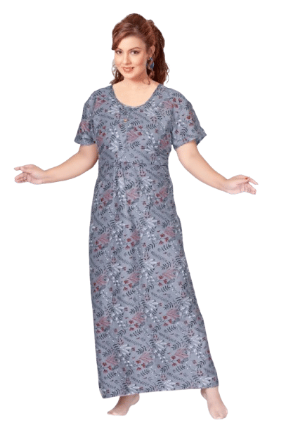 Authenzaa Women Nighty SMWN043 Grey