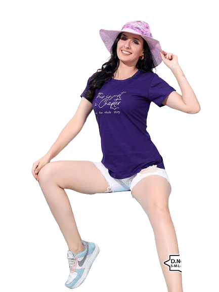 Authenzaa Women T-Shirt ACWTS056 Purple