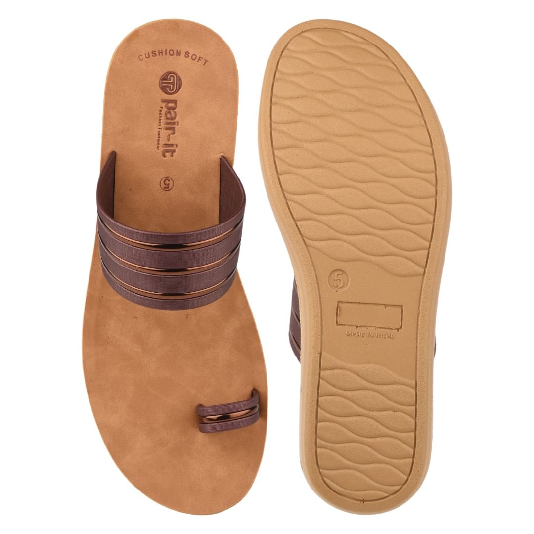 Pair-it Ladies Slipper-MS-028 Brown