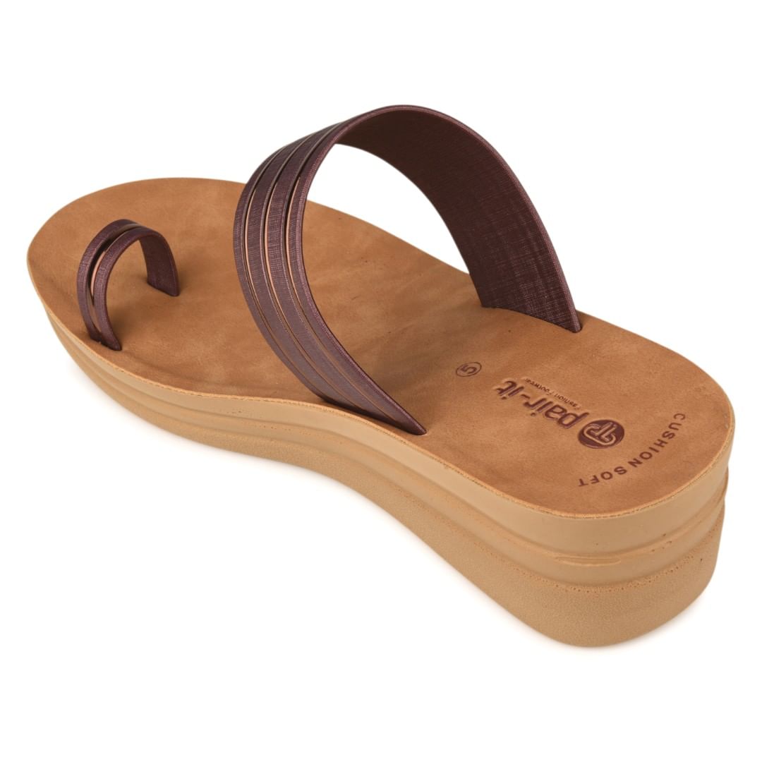 Pair-it Ladies Slipper-MS-028 Brown