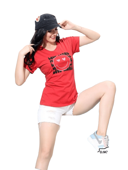 Authenzaa Women T-Shirt ACWTS059 Red