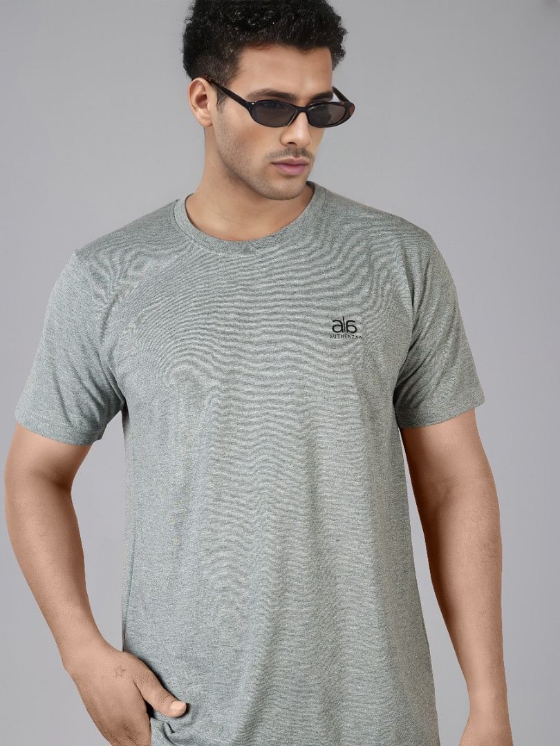 Authenzaa Men Round Neck T-Shirt SAVKF005 Grey 