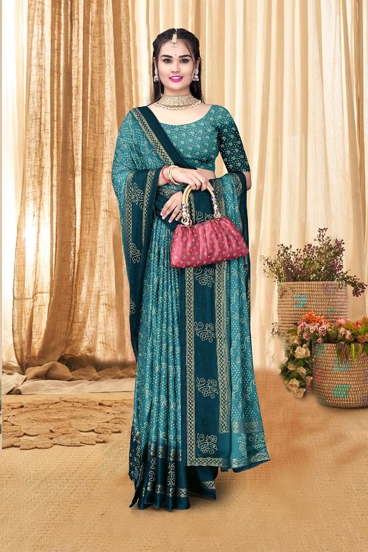 Authenzaa Women Saree ASWS165 Blue
