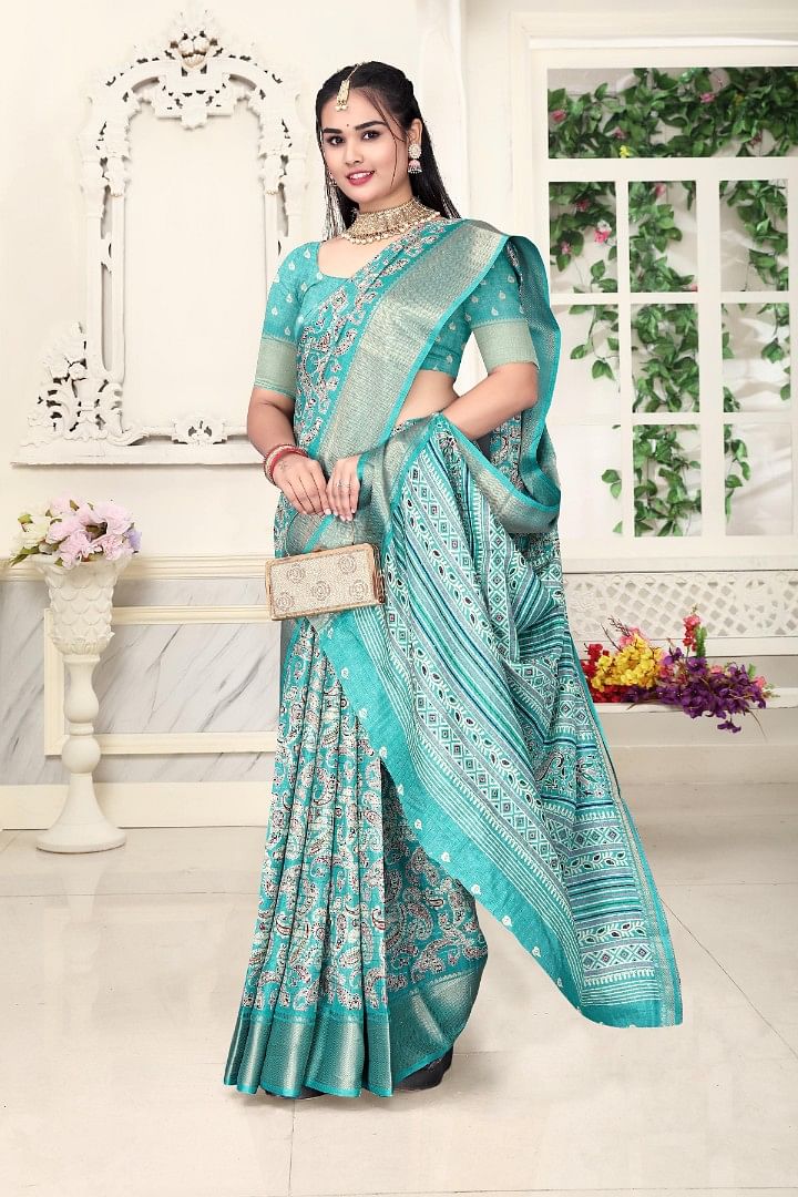 Authenzaa Women Saree ASWS166 RAMA 
