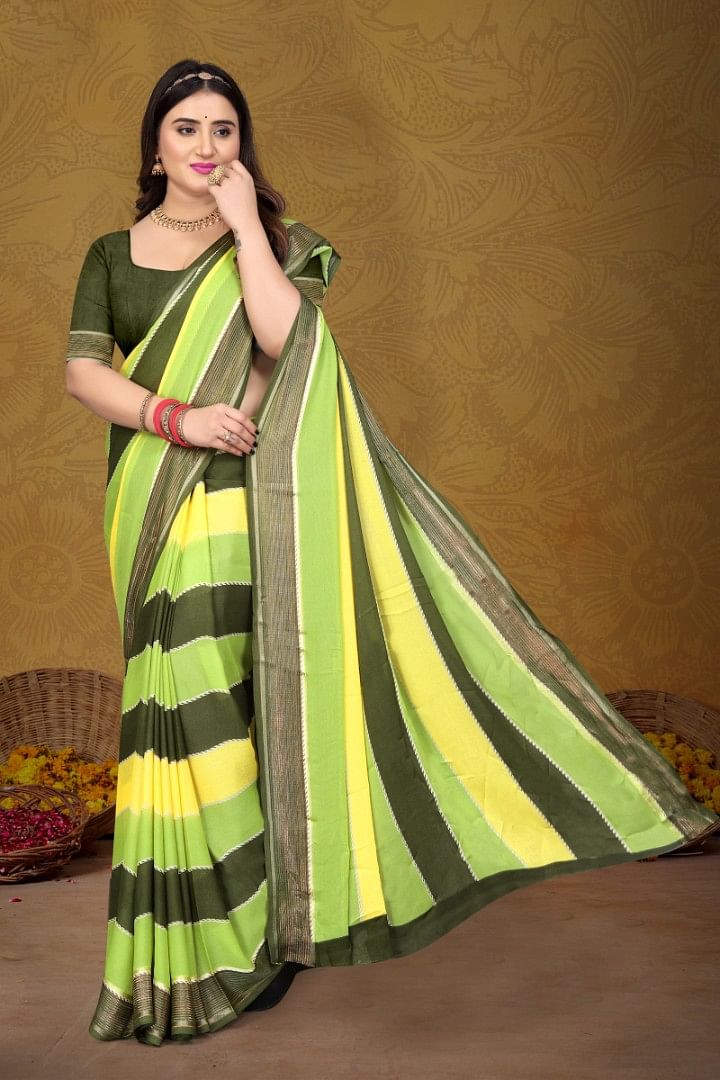 Authenzaa Women Saree ASWS167 Green