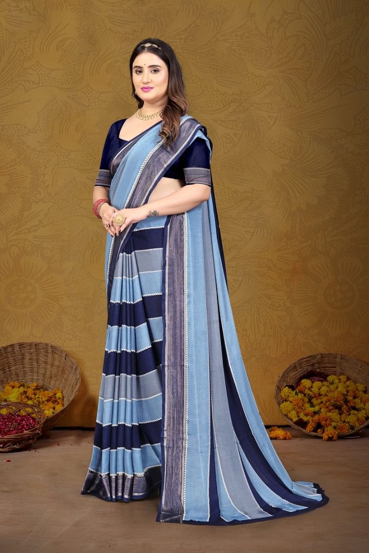 Authenzaa Women Saree ASWS167 Blue