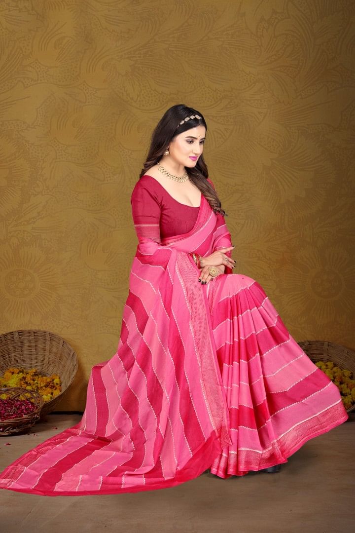 Authenzaa Women Saree ASWS167 Carrot