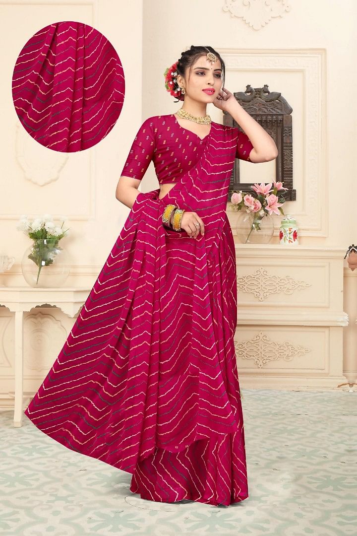 Authenzaa Women Saree ASWS174 Maroon