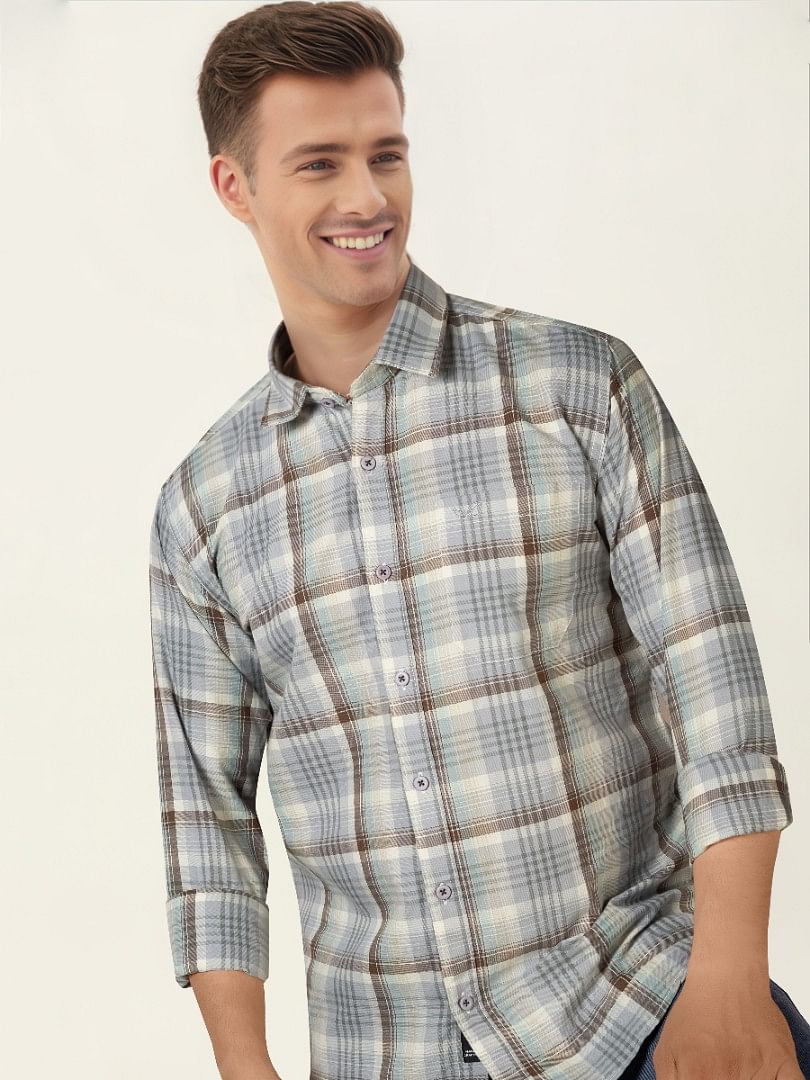 Authenzaa Casual Shirt SFCS201 Grey Checks