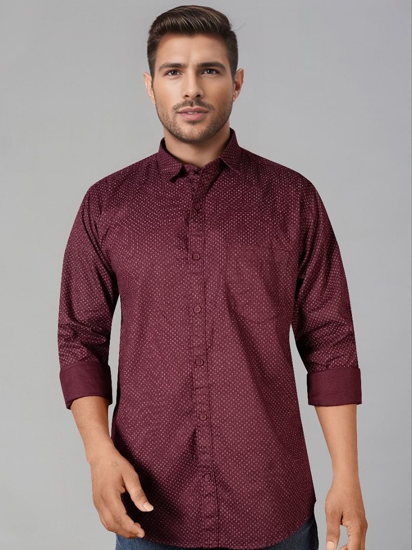 Authenzaa Casual Shirt SFCS208 Maroon