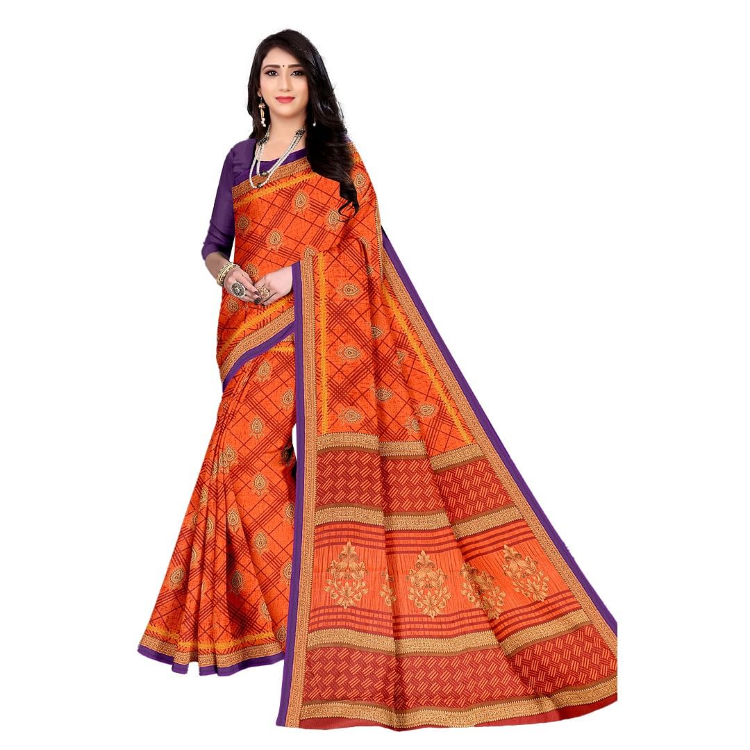 Authenzaa Women Cotton Saree ATWS010 Alloy