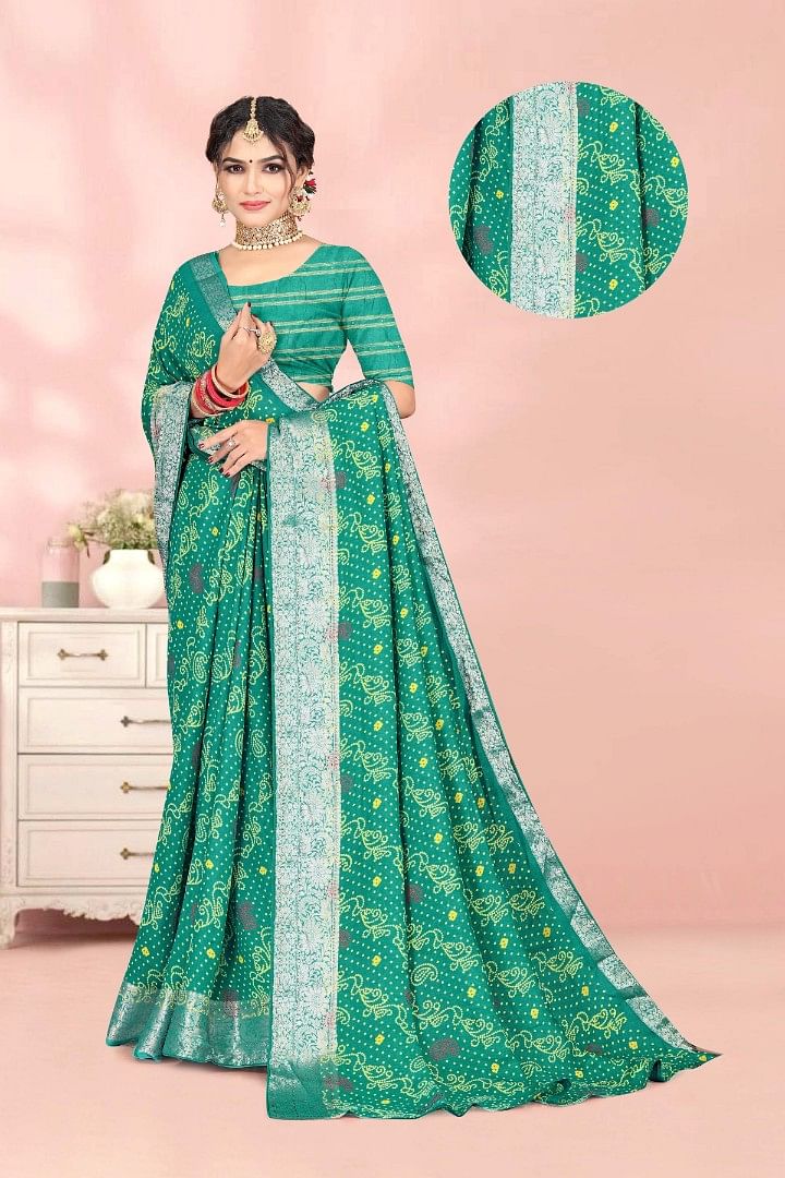 Authenzaa Women Saree ASWS188 Rama