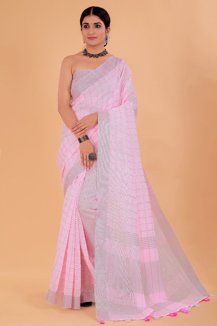 Authenzaa Women Saree YIWS050 Pink 