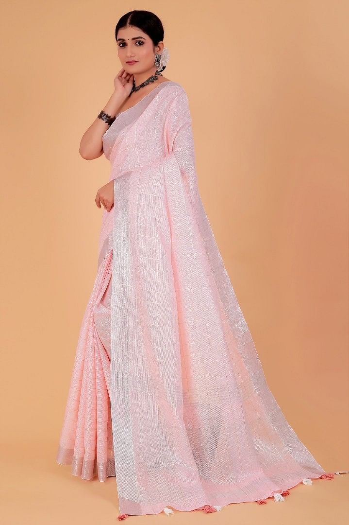 Authenzaa Women Saree YIWS050 Peach 