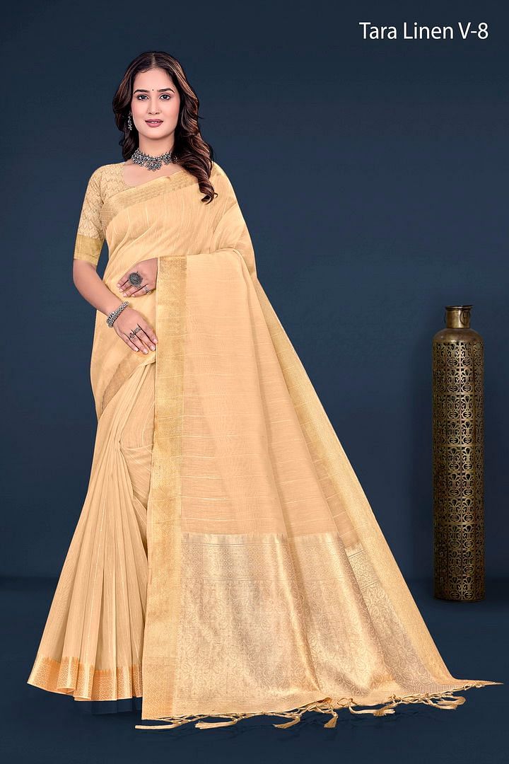 Authenzaa Women Saree YIWS051 Gold