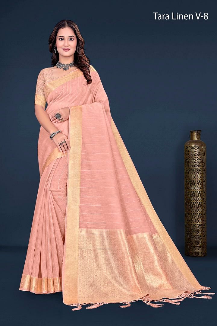 Authenzaa Women Saree YIWS051 ORANGE 