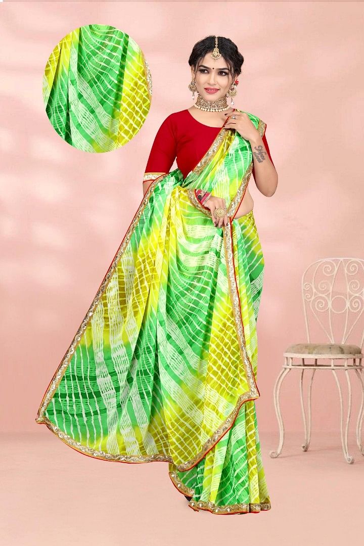 Authenzaa Women Saree ASWS158 YELLOW 