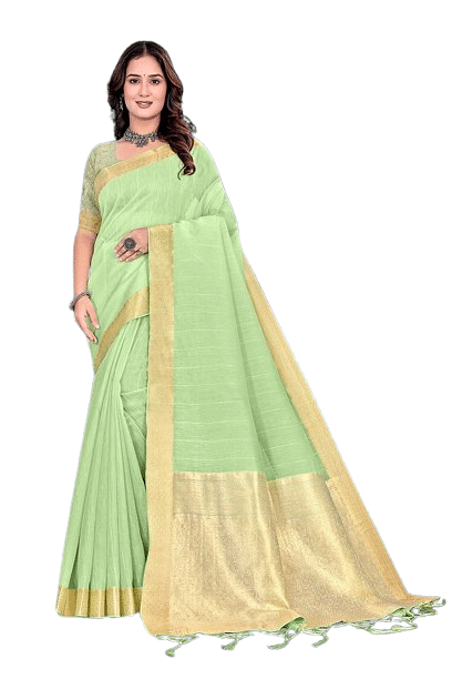 Authenzaa Women Saree YIWS051 PISTA 