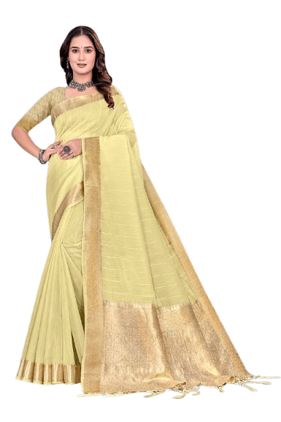 Authenzaa Women Saree YIWS051 YELLOW 