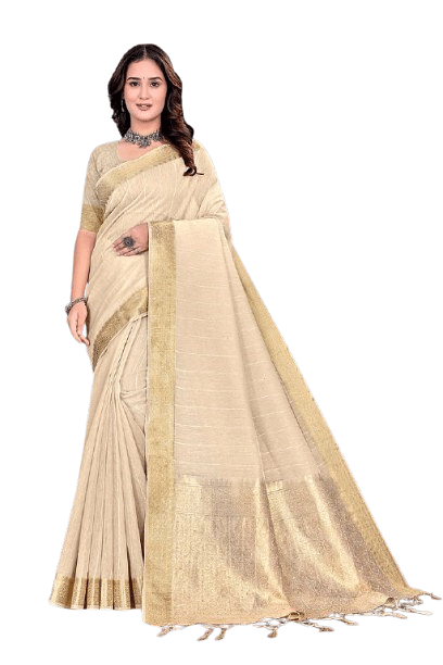 Authenzaa Women Saree YIWS051 BROWN 