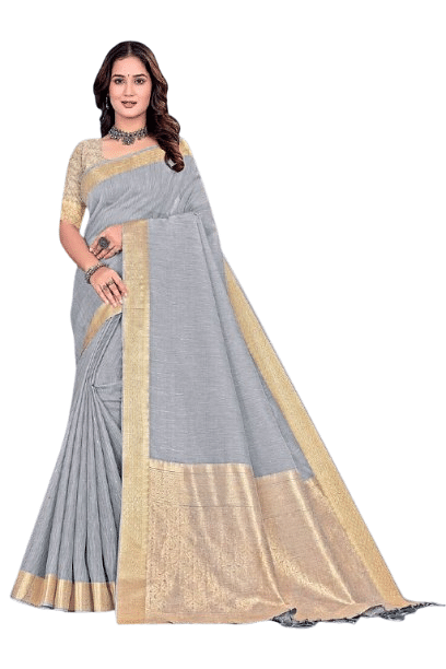 Authenzaa Women Saree YIWS051 GREY 