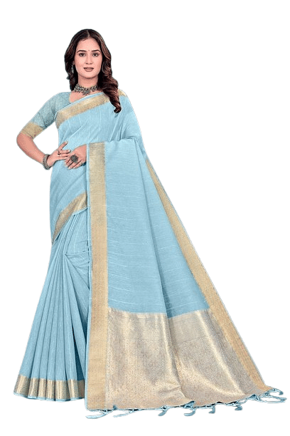 Authenzaa Women Saree YIWS051 Turqoise 